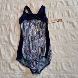 Body Wrappers girls size 16 gymnastic or dance leotard racerback blue NWT